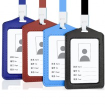 sublimation blank pu leather one sided printing transparent work card holder with sublimation plastic PET