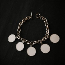 high quality  sublimation blank metal  bracelet bracelets bangles with stainless steel  chain