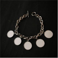 high quality  sublimation blank metal  bracelet bracelets bangles with stainless steel  chain