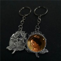 sublimation rose flower keychains  key ring