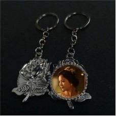 sublimation rose flower keychains  key ring