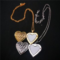 copper-sublimation heart locket necklace pendant 