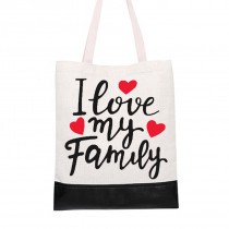 sublimation linen  tote bags bag with pu leather