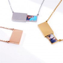 sublimation blank stainless steel drawer locket photo necklaces pendants Both sides are smooth