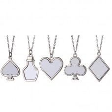 sublimation blank necklaces pendants with Stainless steel chain