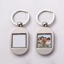 sublimation blank rotate metal  keychains  two sided printing