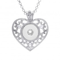 sublimation  heart button necklaces pendants necklace pendant