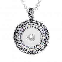 sublimation button zircon necklaces pendants necklace pendant