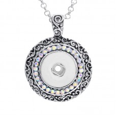 sublimation button zircon necklaces pendants necklace pendant