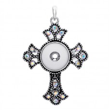sublimation  cross button necklaces pendants necklace pendant