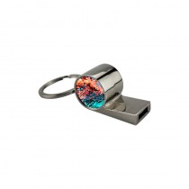 sublimation blank whistle metal  keychains  two sided printing