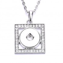 sublimation square shape button necklaces pendants necklace pendant