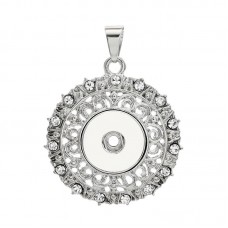 sublimation button zircon necklaces pendants necklace pendant 