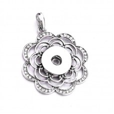 sublimation button flower necklaces pendants necklace pendant