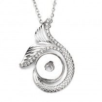 sublimation button mermaid zircon necklaces pendants necklace pendant 