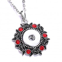 sublimation button flower necklaces pendants necklace pendant