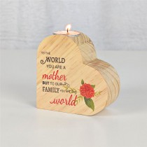 sublimation blank heart shaped wooden candle holder