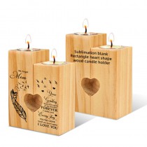 sublimation blank rectangle shaped wooden candle holder