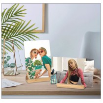 sulimation bamboo photo frame with aluminum
