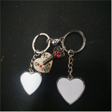 sublimation blank love metal keychains for valentine's day