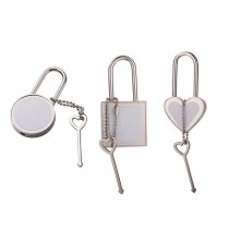 sublimation blank heart lock metal keychains