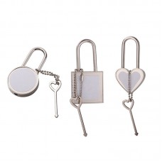sublimation blank heart lock metal keychains