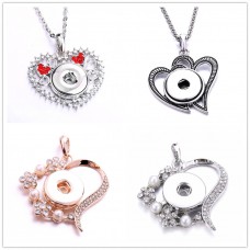 sublimation  heart button necklaces pendants necklace pendant