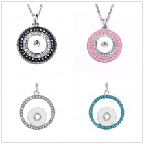 sublimation button zircon necklaces pendants necklace pendant