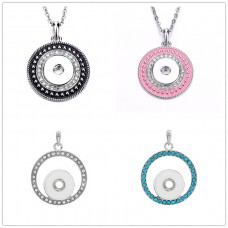 sublimation button zircon necklaces pendants necklace pendant