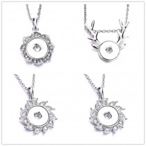 sublimation button flower zircon necklaces pendants necklace pendant 