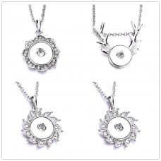 sublimation button flower zircon necklaces pendants necklace pendant 