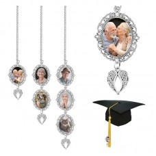 sublimation blank oval graduation grad charm charms with wings