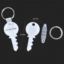 sublimation  key shape white acrylic keychains keyring