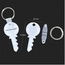 sublimation  key shape white acrylic keychains keyring