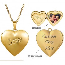stainless steel 27MM-sublimation heart locket necklace pendant 