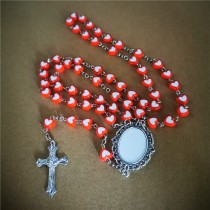 sublimation blank heart bead photo necklaces pendants