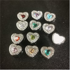 use high quality birthstone , sublimation blank heart photo birthstone birthday Stone charms