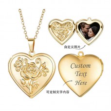 stainless steel 27MM-sublimation flower heart locket necklace pendant 