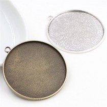 40MM one sided printing-sublimation blank round charms - jewelry part  1hole 
