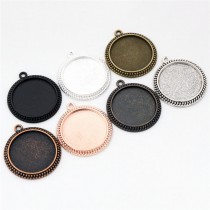 25MM one sided printing-sublimation blank round charms - jewelry part  1hole 