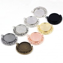 25MM Two  sided printing-sublimation blank moon round charms - jewelry part  can rotate