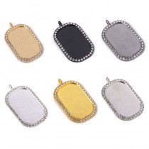 24*38MM  sublimation blank charms with zircon- jewelry part