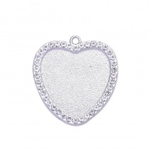 25*25MM  sublimation blank heart charms with zircon- jewelry part