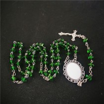 sublimation blank cross bead photo necklaces pendants