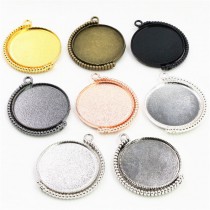 20MM 25MM 30MM Two  sided printing-sublimation blank moon round charms - jewelry part  can rotate