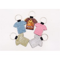 sublimation blank glitter  pu leather  keychains
