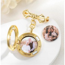 sublimation blank butterfly brooches with zircon locket
