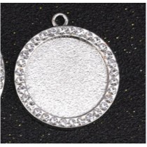 sublimation blank round charms for 20MM with zircon- jewelry part
