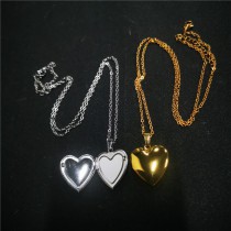 stainless steel 23MM-sublimation heart locket necklace pendant Both sides are smooth