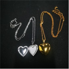 stainless steel 23MM-sublimation heart locket necklace pendant Both sides are smooth